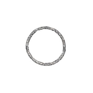 Jump ring 1pkg2 sterling silver, 16mm closed hammered round, 17 gauge / 13mm inside diameter / antiqued