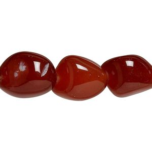 Carnelian 1pkg1, tumbled nugget bead 15.5-16 inch medium