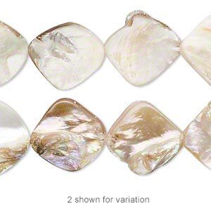 Mother-of-pearl shell 1pkg2, irregular diamond bead natural 15.5 to 16 inch 15x13mm-23x21mm