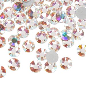 Flat back, Dance With Me&trade; crystal rhinestone, crystal AB, foil back, 6.32-6.5mm rose, SS30. Sold per pkg of 48.