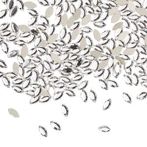 Flat back 12pk crystal foil back, Preciosa MAXIMA Czech crystal rhinestone 4x2mm navette