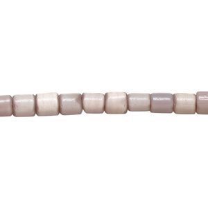 Bead, cat's eye glass (fiber optic glass), light purple, 5x4mm-6x5mm round tube. Sold per 14-inch strand, approximately 60 beads.