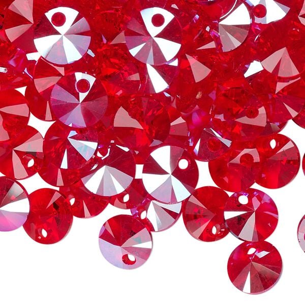 Drop 144pk light Siam shimmer, Swarovski&reg; 8mm pendant mini disk 6428 image number 1