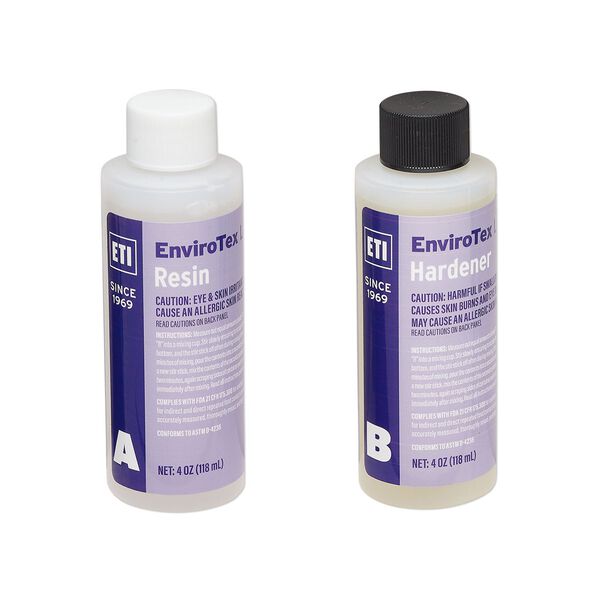 Resin, EnviroTex Lite&reg; 1pkg2, 2-part resin, clear, 4-ounce bottles, (02008). image number 0