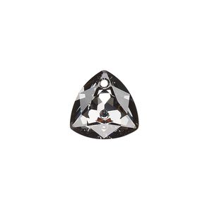 Drop 1pk crystal silver night, Crystal Passions&reg; 14.5mm pendant trilliant cut 6434