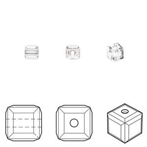 Bead 288pk crystal, Swarovski&reg; 4mm cube 5601