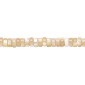 Mother-of-pearl shell (natural) 1pkg1, heishi bead 15.5 to 16 inch 5x2mm