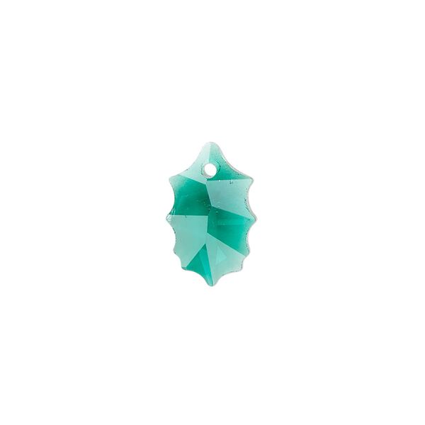 Drop 2pk emerald green, Celestial Crystal&reg; 15x9.5mm holly leaf image number 0