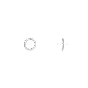 Jump ring 1pkg50 sterling silver, 6mm round / square wire, 20 gauge / 4.5mm inside diameter