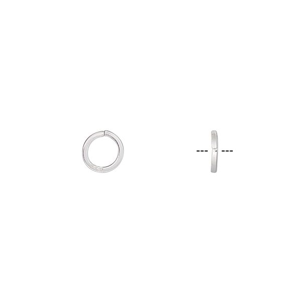 Jump ring 1pkg50 sterling silver, 6mm round / square wire, 20 gauge / 4.5mm inside diameter image number 0