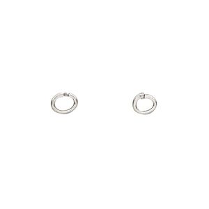 Loop Lock&trade;, JBB Findings, antique silver-plated brass, 5x4mm oval. Sold per pkg of 4.