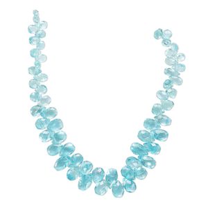 Apatite 1pkg1, hand-cut top-drilled faceted puffed teardrop bead natural 8 inch graduated 6x5mm-11x7mm