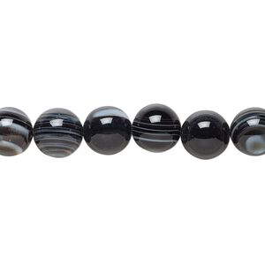 Bull's eye agate 1pkg1, round bead natural B grade, 15.5-16 inch 8mm
