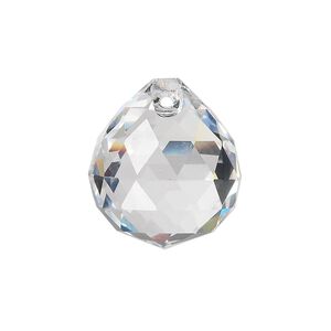 Drop 1pk clear, Asfour Crystal 23x20mm top-drilled faceted round teardrop