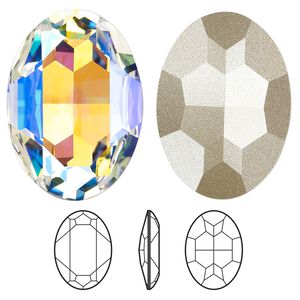 Fancy stone 1pk crystal glacier blue, Crystal Passions&reg; 30x22mm oval 4127