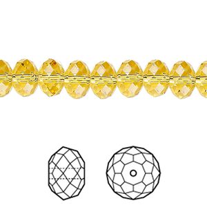 Bead 12pk light topaz, Crystal Passions&reg; 8x6mm rondelle 5040