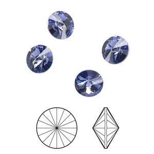 Chaton 8pk tanzanite foil back, Crystal Passions&reg; 8.16-8.41mm rivoli SS39 1122