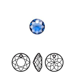 Drop 4pk sapphire, Crystal Passions&reg; 8mm pendant classic cut 6430
