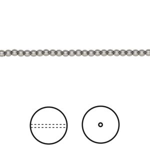 Pearl 1000pk dark grey, Swarovski&reg; 2mm round 5810