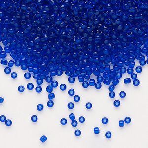 Seed bead, Dyna-Mites&trade;, glass, pkg/40g, #11 round, transparent cobalt, (14 11/0 RR).