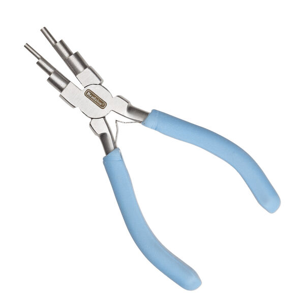 Pliers, Beadalon&reg;, bail making, stainless steel and plastic polymer, pkg/1, pacific blue, 6-1/4 inches. image number 0