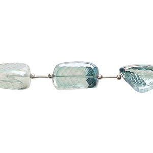 Quartz crystal 1pkg5, hand-cut step-cut faceted nugget bead 18x17mm-31x27mm