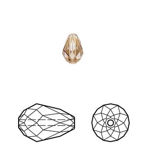 Bead 144pk light Colorado topaz, Swarovski&reg; 9x6mm teardrop 5500