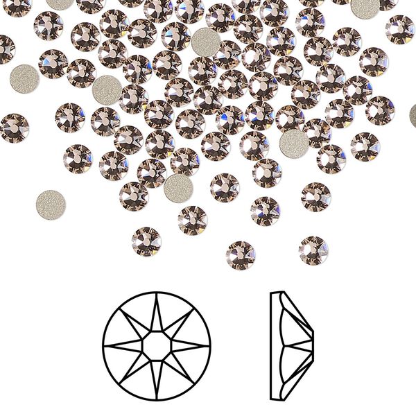 Flat back 1440pk vintage rose foil back, Swarovski&reg; 3-3.2mm rose round SS12 2088 image number 0