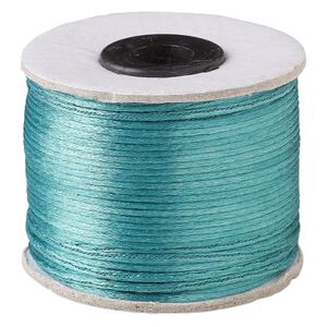 Cord, Satinique&trade;, satin, dark mint, 1mm. Sold per 200-foot spool.