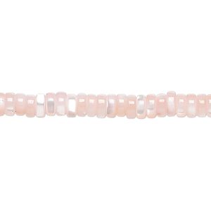 Mother-of-pearl shell 1pkg1, heishi bead 15.5 to 16 inch light pink 5x2mm