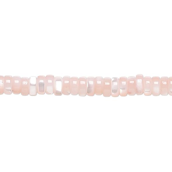 Mother-of-pearl shell 1pkg1, heishi bead 15.5 to 16 inch light pink 5x2mm image number 0