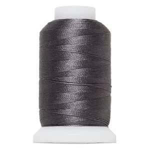 Thread, Purely Silk&trade;, dark grey, size E. Sold per 200-yard spool.