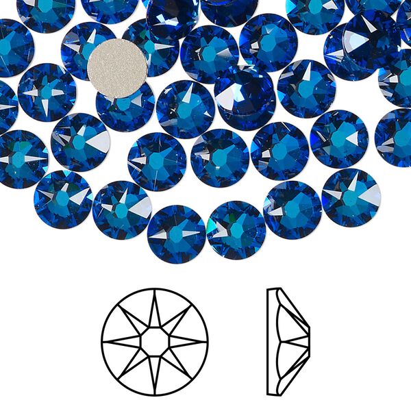 Flat back 288pk crystal Bermuda blue foil back, Swarovski&reg; 6.32-6.5mm rose round SS30 2088 image number 0