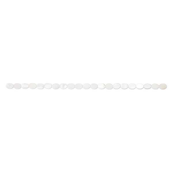 Mother-of-pearl shell 1pkg1, flat oval bead 15 inch 12x9mm image number 1