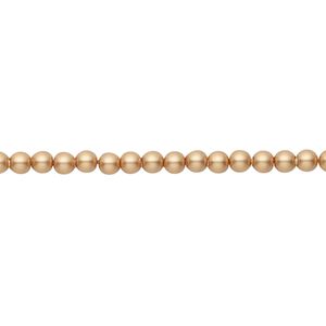 Pearl 1000pk vintage gold, Swarovski&reg; 3mm round 5810