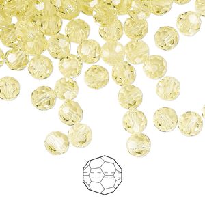 Bead 576pk jonquil, Preciosa Czech crystal 5mm round