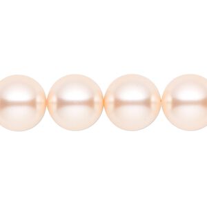 Pearl 10pk peach, Crystal Passions&reg; 12mm round 5810