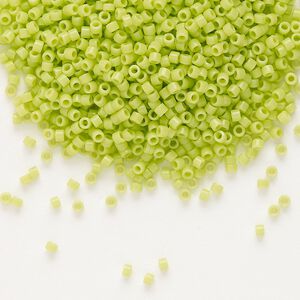 Seed bead, Delica&reg;, glass, pkg/50g, #11 round, opaque chartreuse (DB-0733).