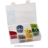 Organizer box, The Beadery&reg;, 1pkg1, plastic, clear, 7-1/2 x 5 x 1-1/2 inches with 12 fixed compartments (2173). image number 1