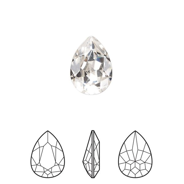 Fancy stone 1pk crystal foil back, Crystal Passions&reg; 14x10mm pear 4320 image number 0