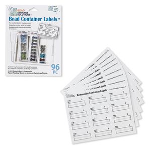 Adhesive label, Bead Storage Solutions&trade; Bead Container Labels&trade;, paper, white and black, 1-1/2 x 3/4 inches with "PART INFO $." Sold per pkg of 96.