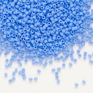 Seed bead, Delica&reg;, glass, pkg/7.5g, #11 round, opaque matte periwinkle (DB-0760).