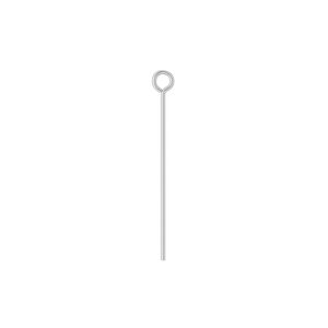 Eye pin 1pkg500 silver-plated, 1 inch, 24 gauge brass