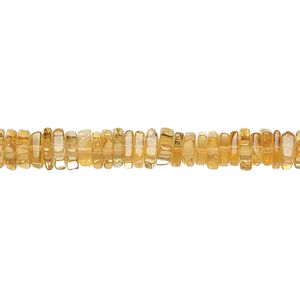 Citrine 1pkg1, hand-cut square rondelle bead 8 inch 4x1mm-6x2mm