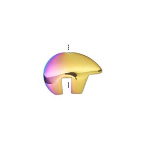 Hemalyke&trade; 1pkg1, electroplated Zuni-style bear bead 18x13mm