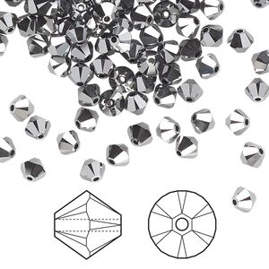Bead 1440pk crystal light chrome 2X, Swarovski&reg; 4mm XILION bicone 5328