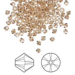 Bead 144pk light Colorado topaz, Crystal Passions&reg; 3mm bicone 5328