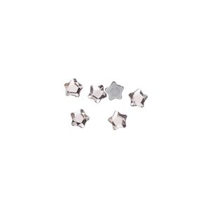 Flat back 6pk light rose foil back, Crystal Passions&reg; hotfix rhinestone 4mm star flower 3754