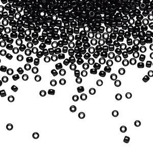 Seed bead, TOHO BEADS&reg;, glass, pkg/7.5g, #11 round, opaque jet (TR-11-49).