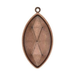 Focal, Almost Instant Jewelry&reg;, antique copper-plated brass, 34x19mm marquise with 32x17mm marquise setting. Sold per pkg of 2.
